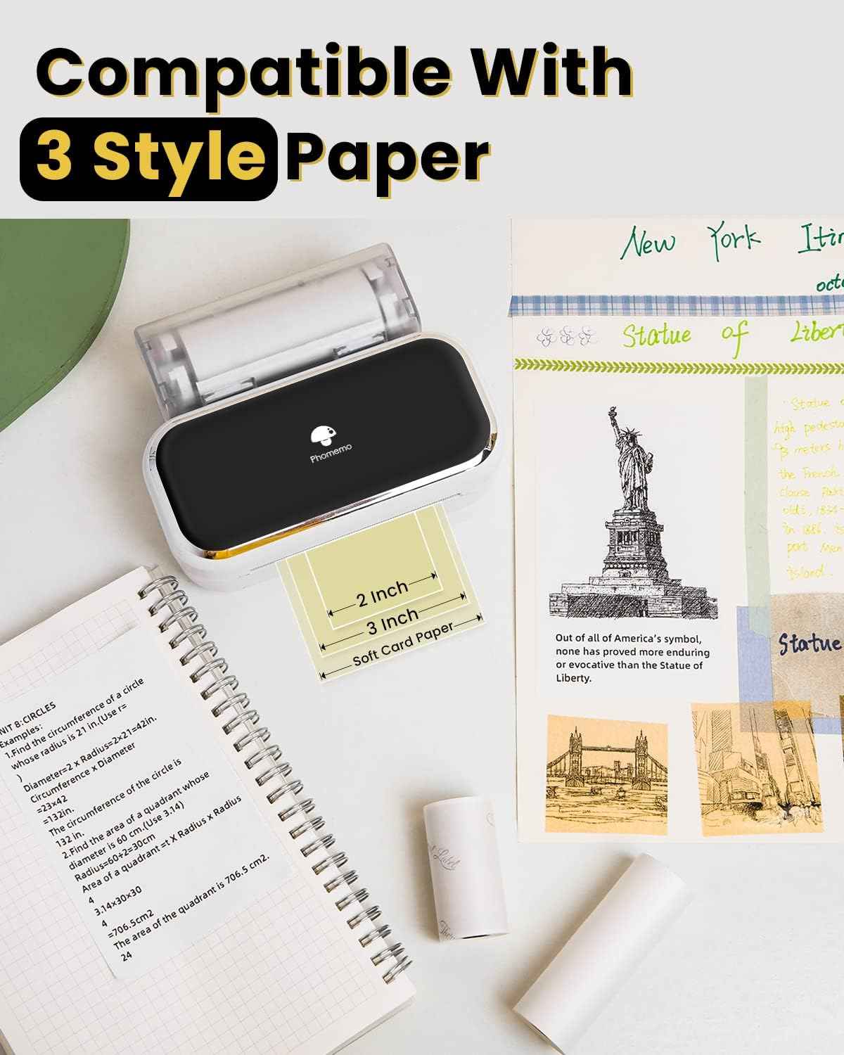 Phomemo M03 Portable Bluetooth Printer for 2-3 Inch Width Thermal Paper - TTpen