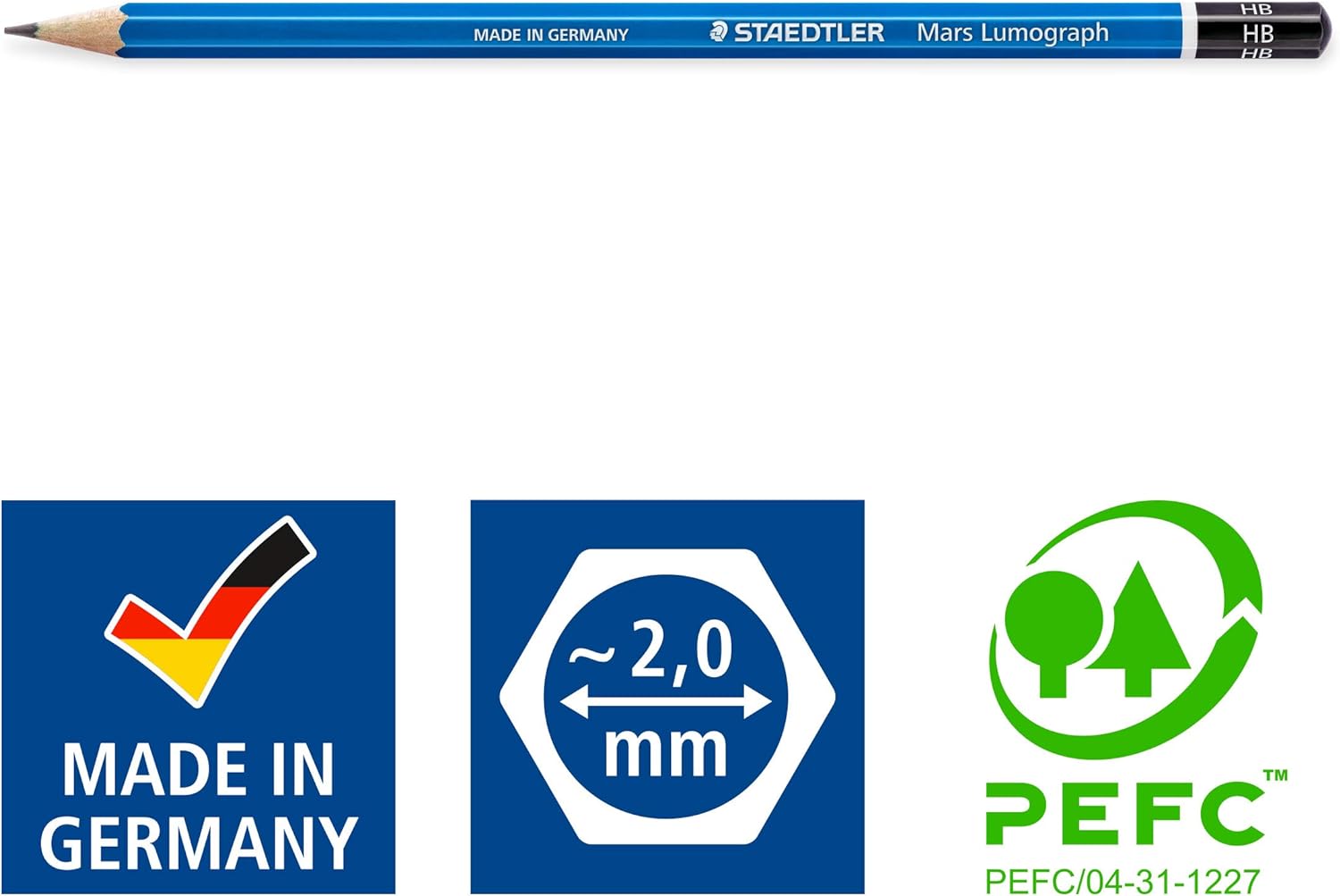 Staedtler 100 Mars Lumograph HB Graphite Art Drawing Pencil,12 Pack