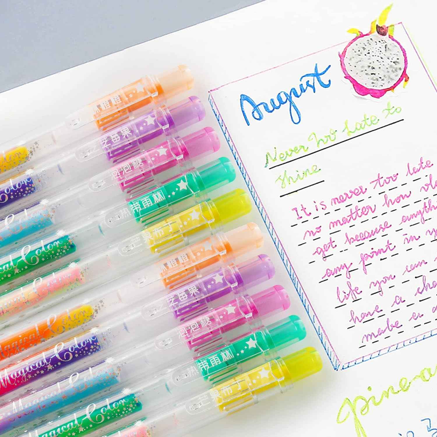 10pcs Magical Color Gel Pens Retractable Set - TTpen
