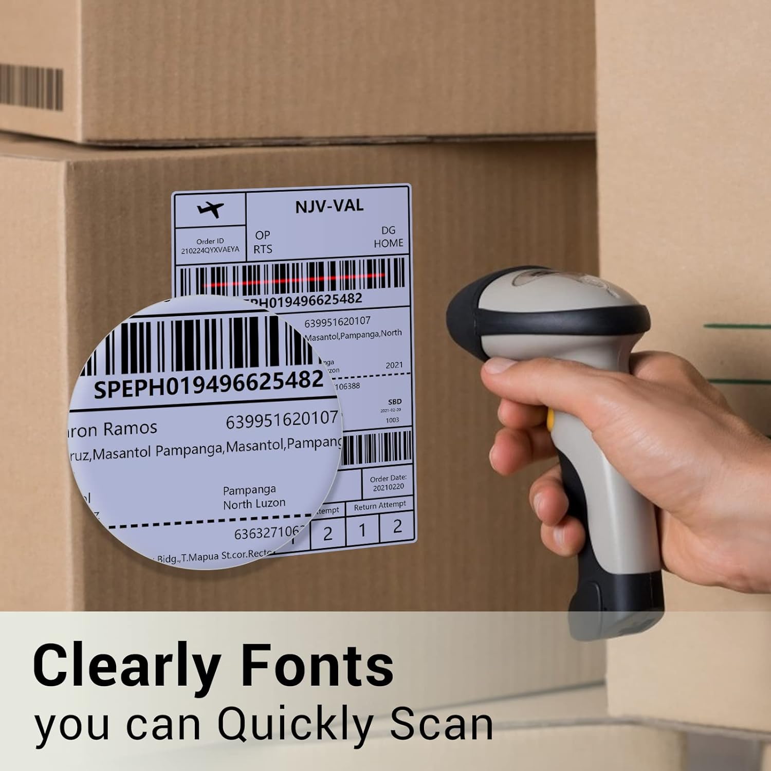 Phomemo 4"x6" Thermal Direct Shipping Label,Fan-Fold 500 Labels Purple