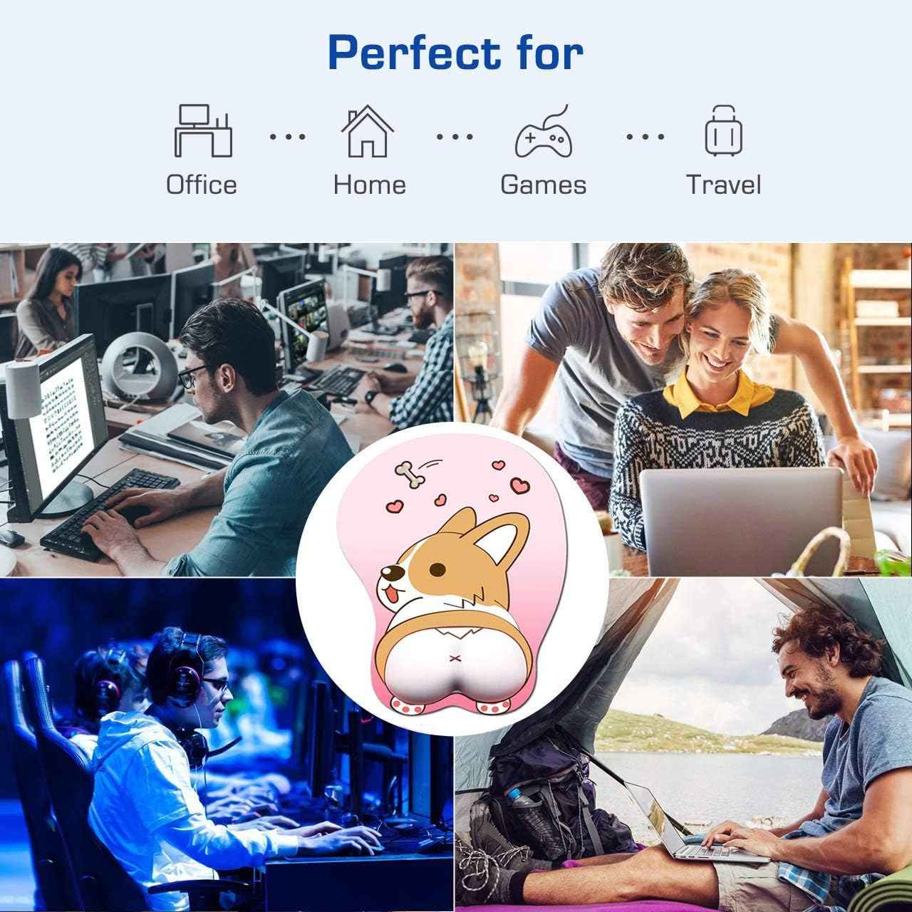 Cute Corgi Dog Butt Anime Mouse Pad with Wrist Support - TTpen