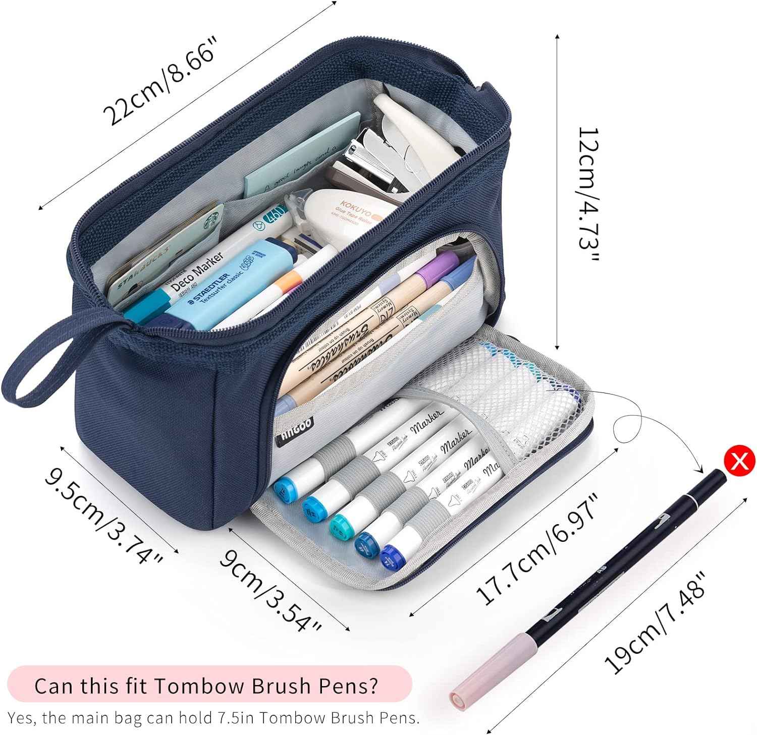 Pencil Case Large Capacity Pencil Pouch Handheld Pen Bag - TTpen