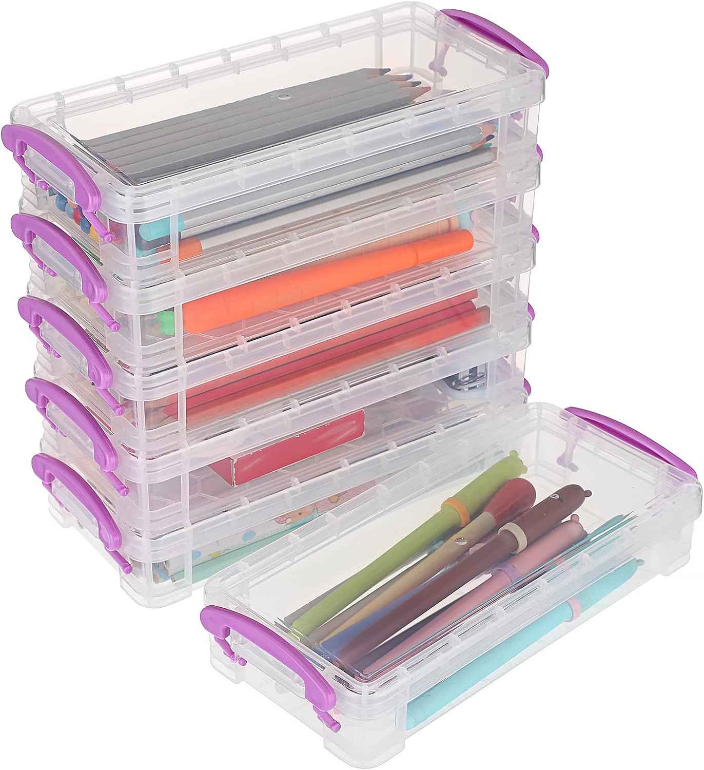 6 Large Capacity Pencil Box,Office Supplies Storage Organizer Box - TTpen