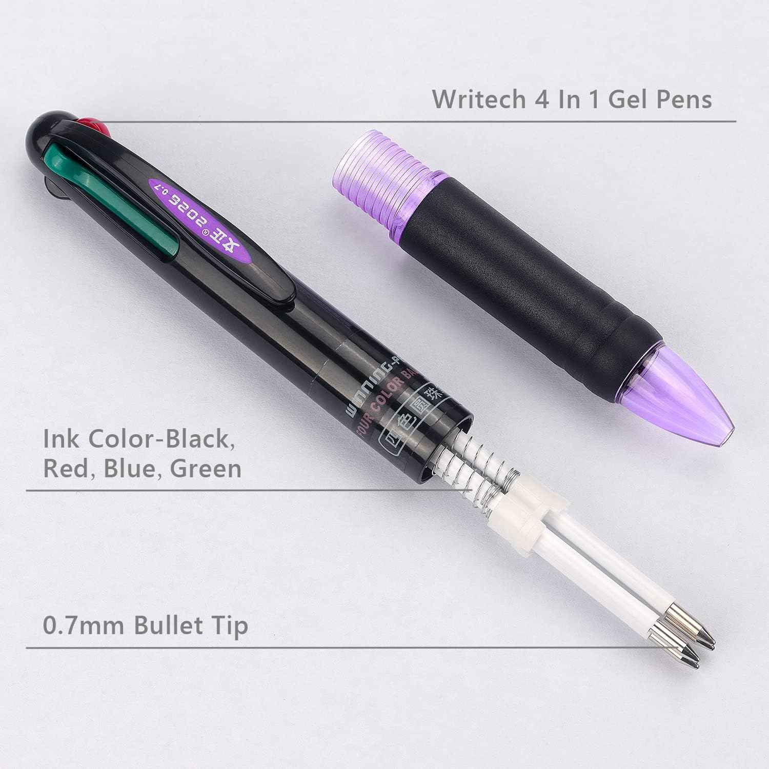 Multicolor Ballpoint Pens 4in1 0.7mm Retractable Gift Pens - TTpen