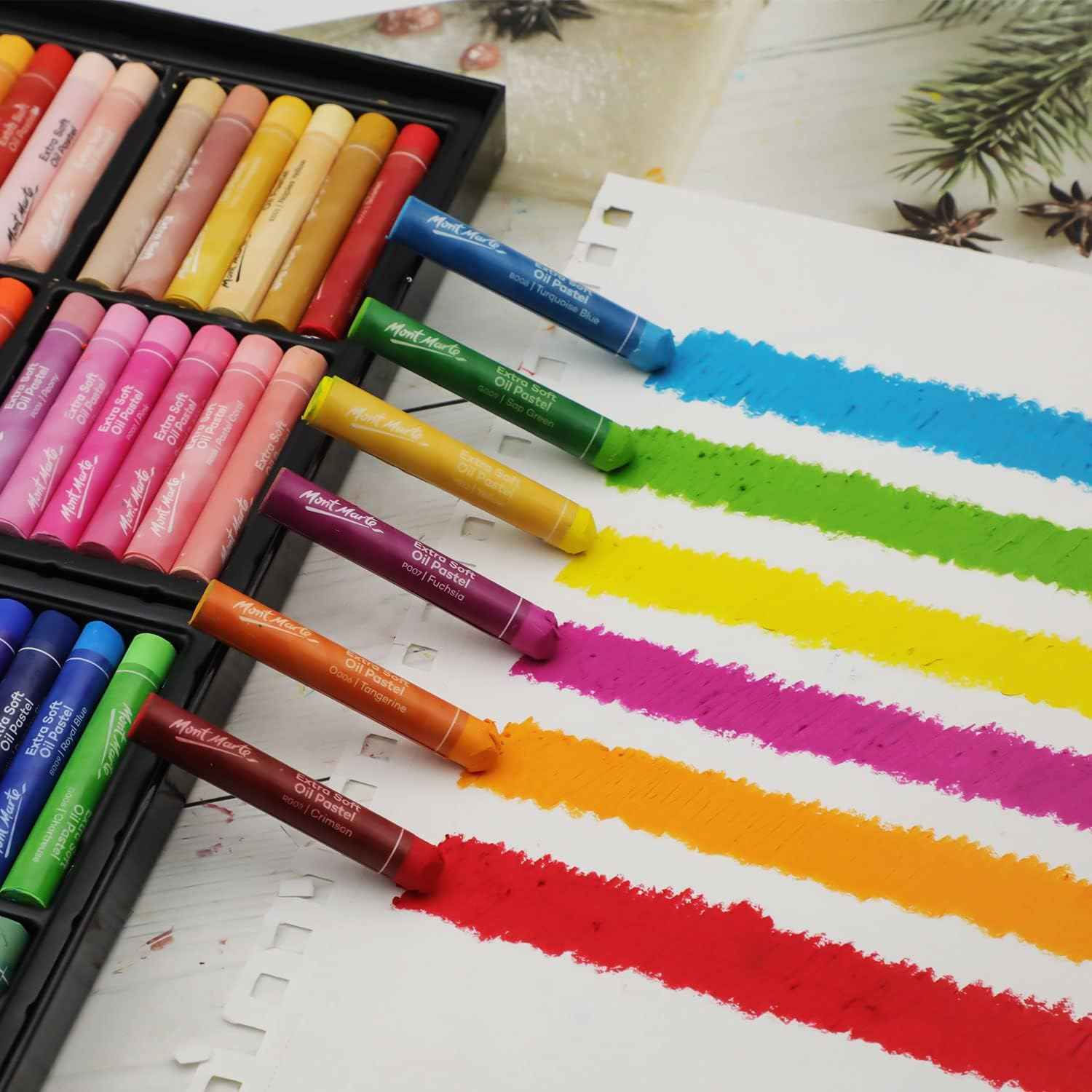 Mont Marte Extra Soft Oil Pastels 72pcs Assorted Bright Colors - TTpen