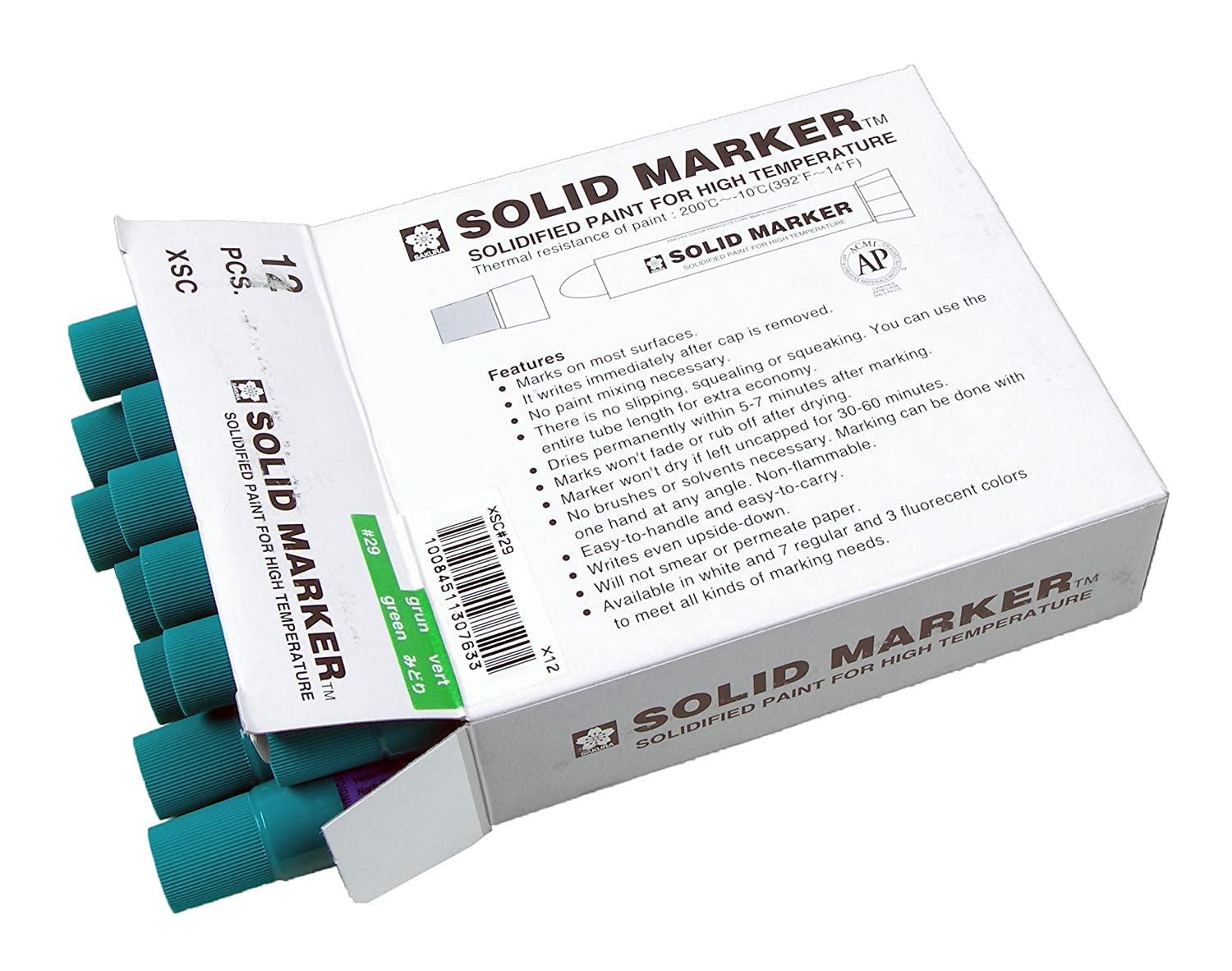 SAKURA Solid Marker,Permanent Marker Paint Pens,12 Pack,Green