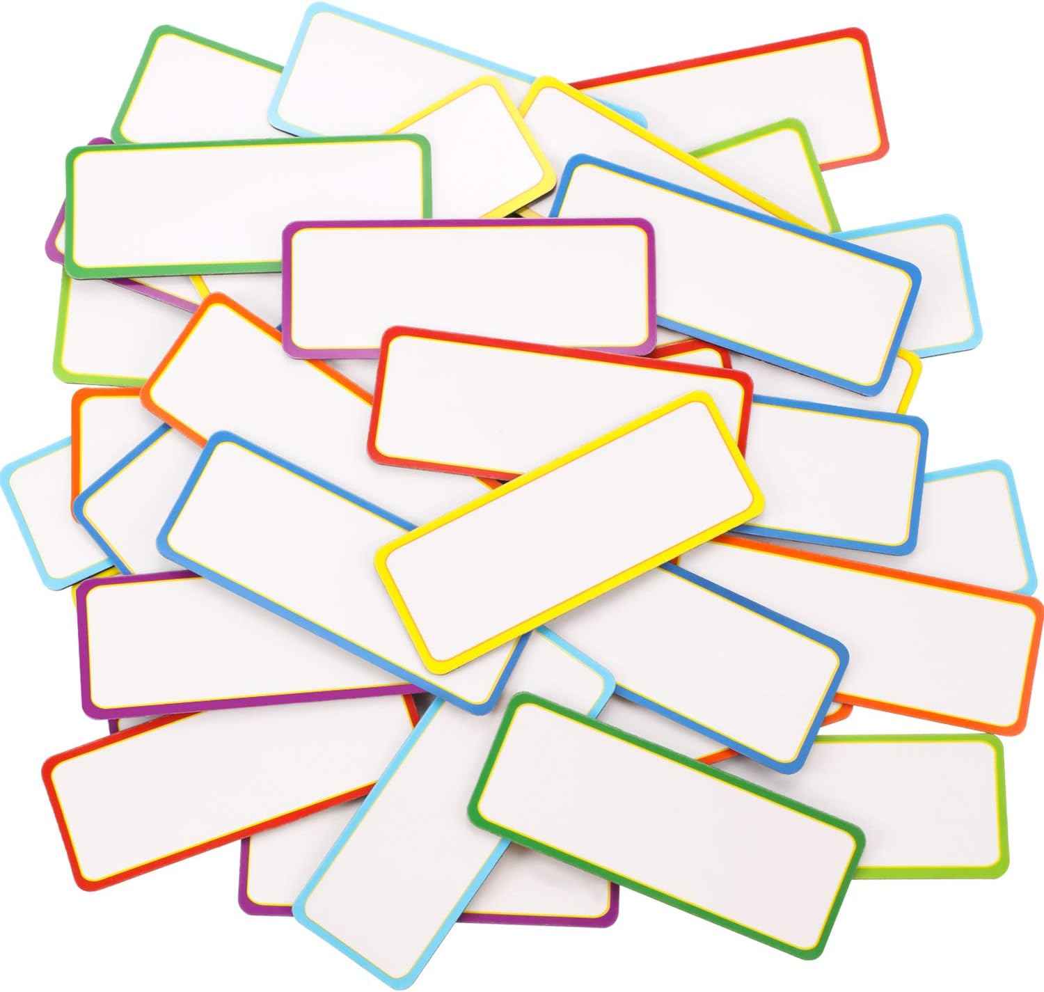 40 Pack Magnetic Dry Erase Labels Name Plate Tags Stickers 10x5cm - TTpen