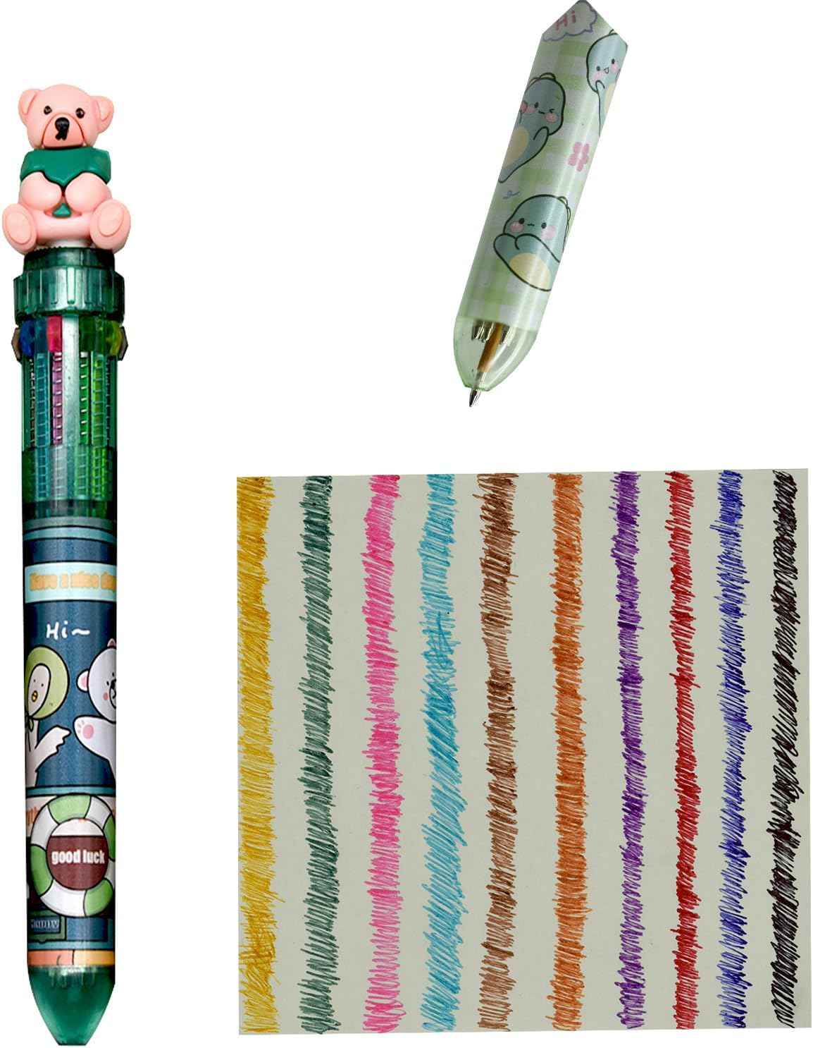 8PCS Multicolor Ballpoint Pen 10-in-1 Animal Retractable Pens - TTpen