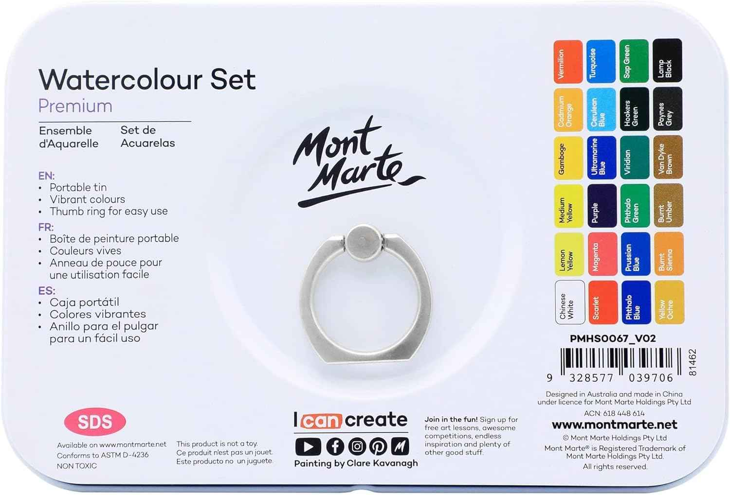 MONT MARTE 27 Piece Premium Watercolor Cake Set - TTpen