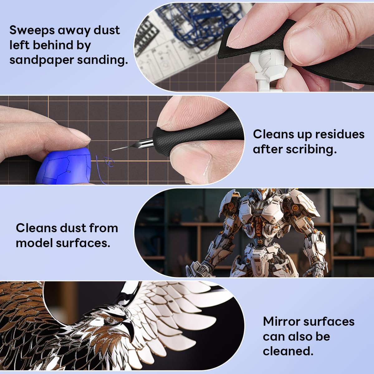 Stedi Model Cleaning Brush Kits 3 Set for Statues,Gundam - TTpen