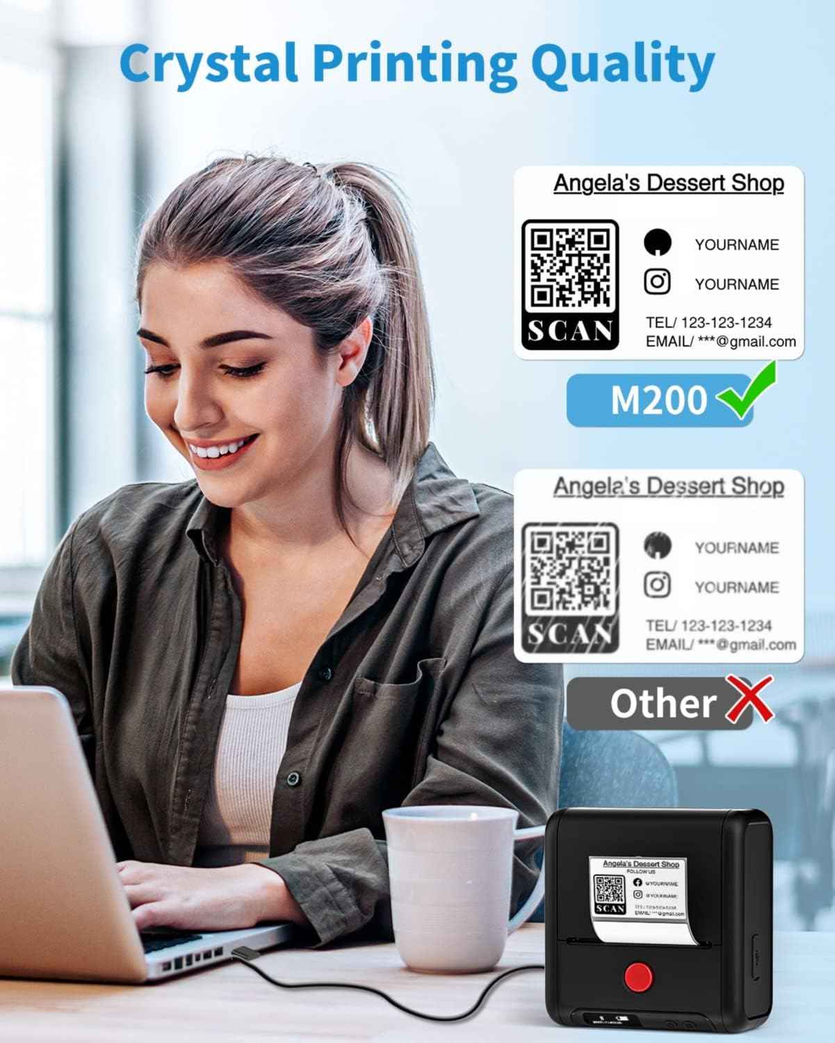 Phomemo M200 Label Maker,Bluetooth Thermal Label Printer (Type-C Charger) - TTpen