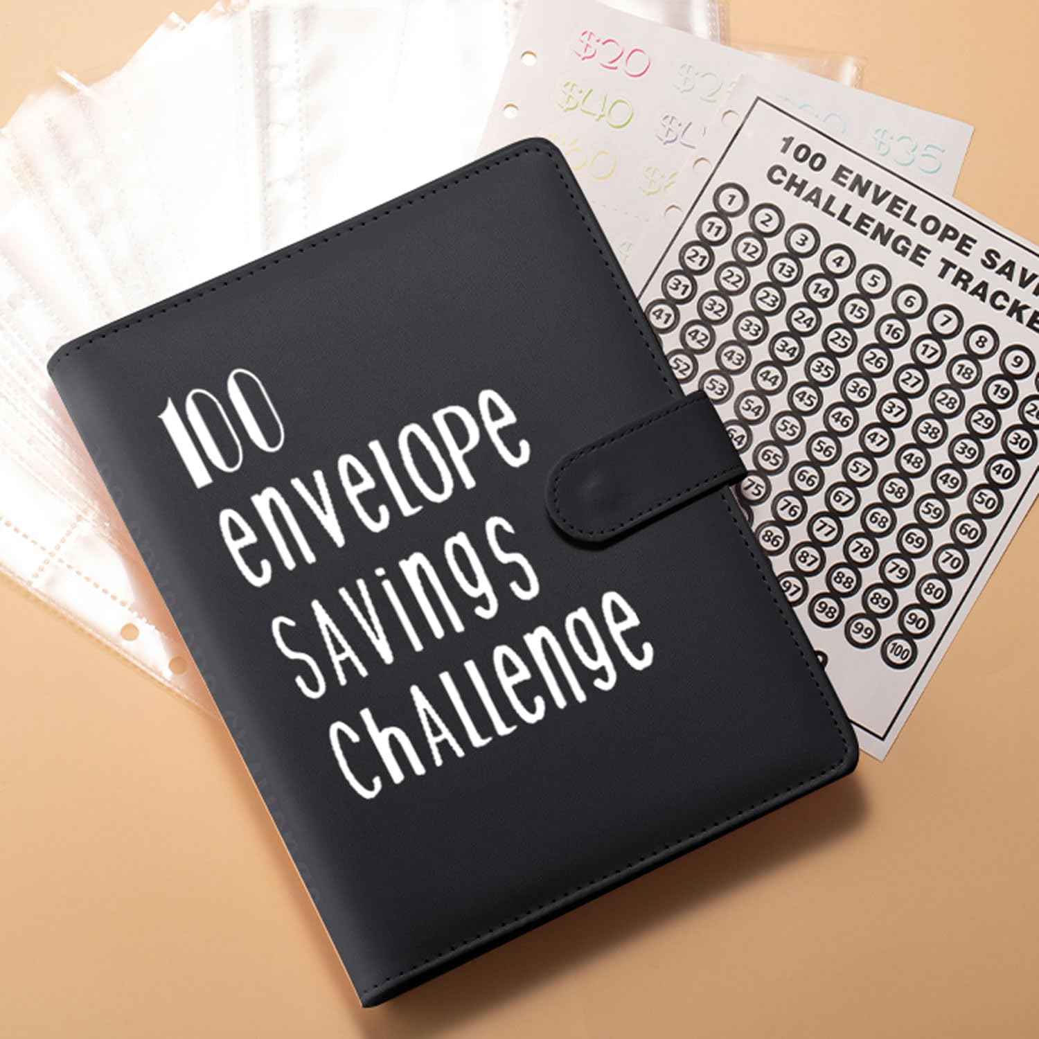 100 Day Challenge A5 Money Saving Budget Binder Black - TTpen