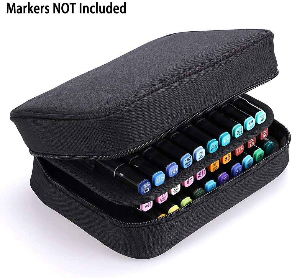 40 Slots Art Marker Carrying Case Lipsticks Organizer Black - TTpen