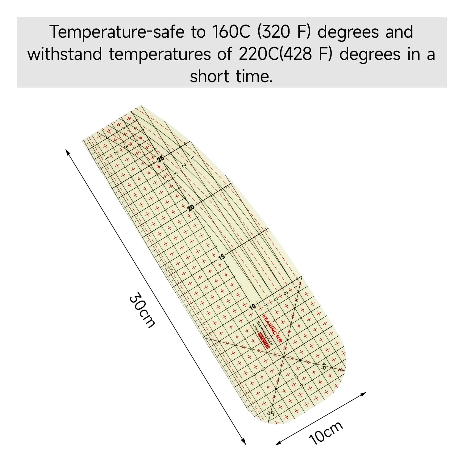 Metric Hot Hem Ironing Ruler for Sewing