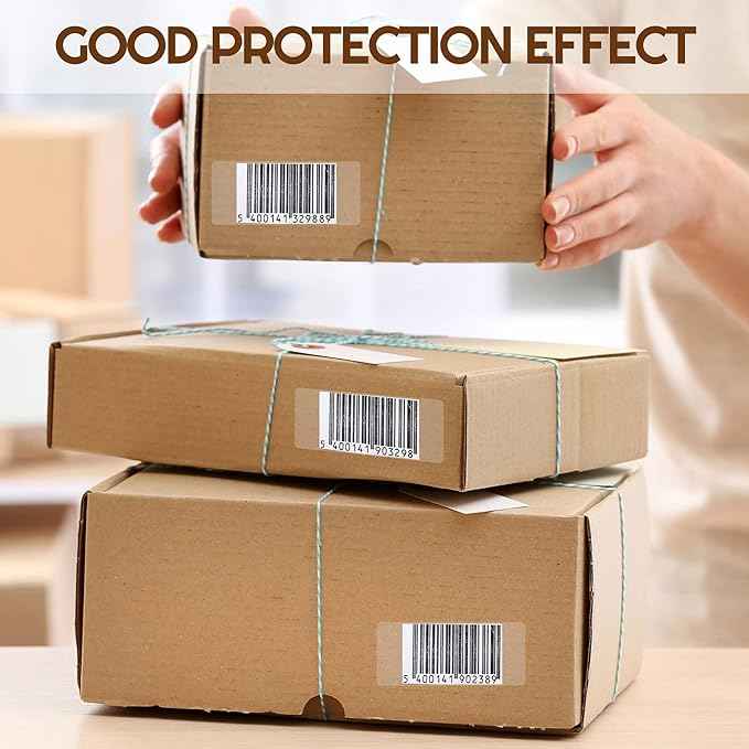 500pcs Clear Waterproof Labels for Protecting Barcodes 80 x 30mm - TTpen
