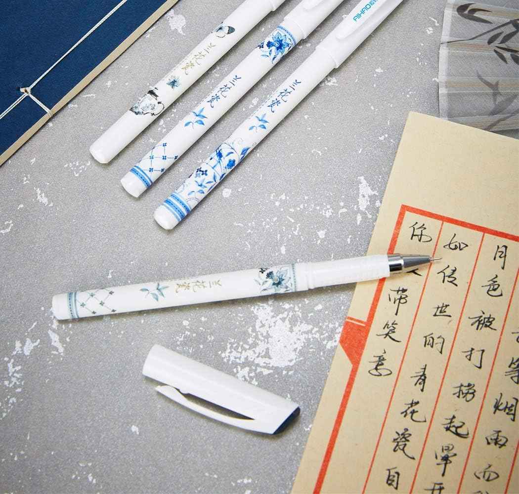 AIHAO Orchid Porcelain Pattern Gel Ink Pens 0.5mm Fine Point 12 pack - TTpen