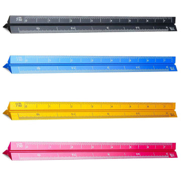 4 Colors Pocket Architectural Scale Rulers 6 Inch - TTpen