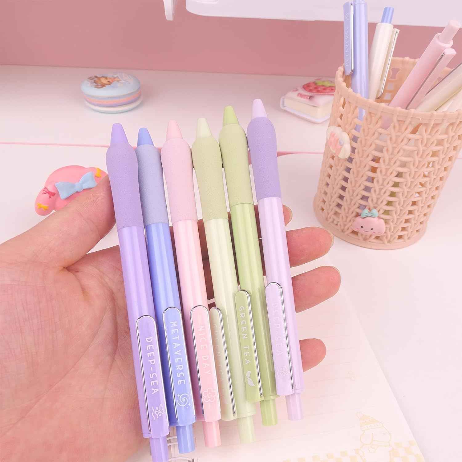 COLNK Gel Pens 0.5mm Black Ink Fine Point with Soft Comfort Grip,12 Counts - TTpen