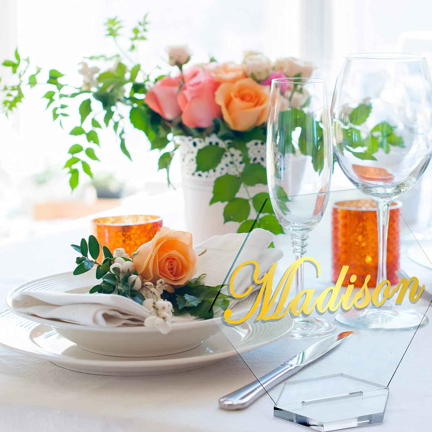 Sublimation DIY Acrylic Hexagon Table Place Card with Holder 10 Pack - TTpen