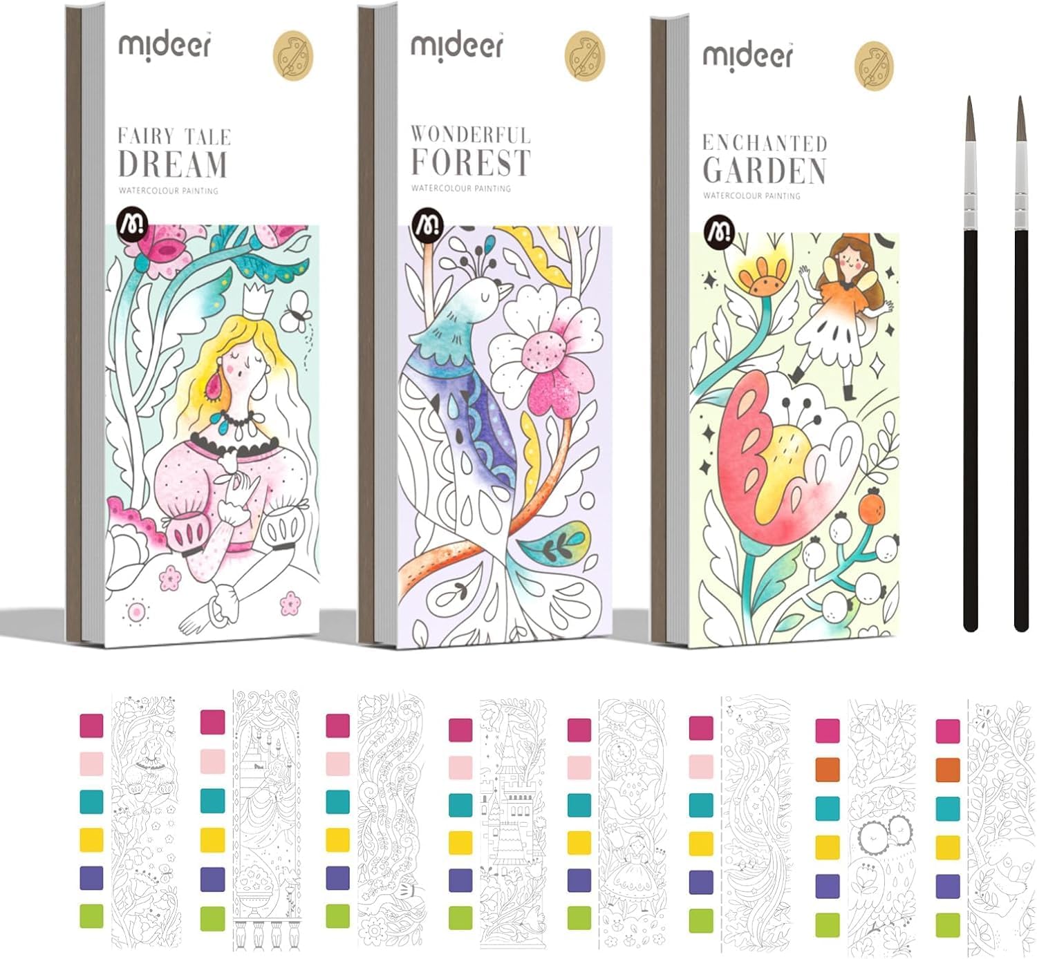 MiDeer Pocket Watercolor Paper Painting Book for Kids 3 Pack