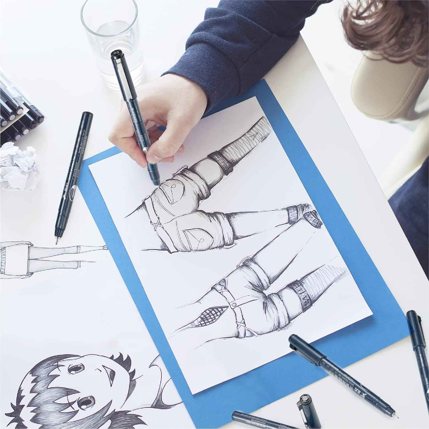 Maikedepot Micro-Line Pens 8 Size Fineliner Black Ink Drawing Pens - TTpen