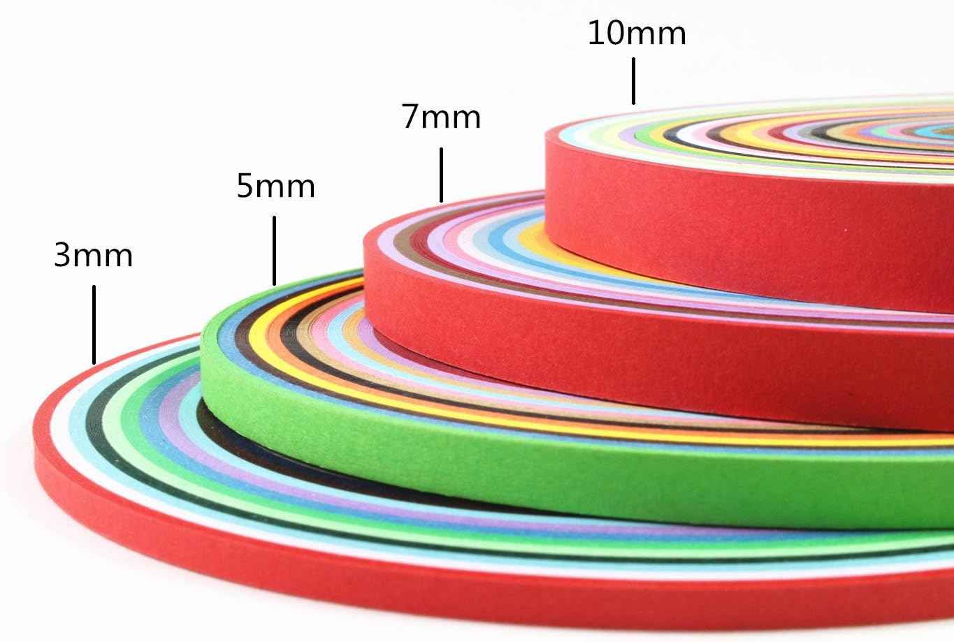 1040PCS Paper Quilling Strips Set 26 Colors (3/5/7/10mmx39cm,4 Pack) - TTpen