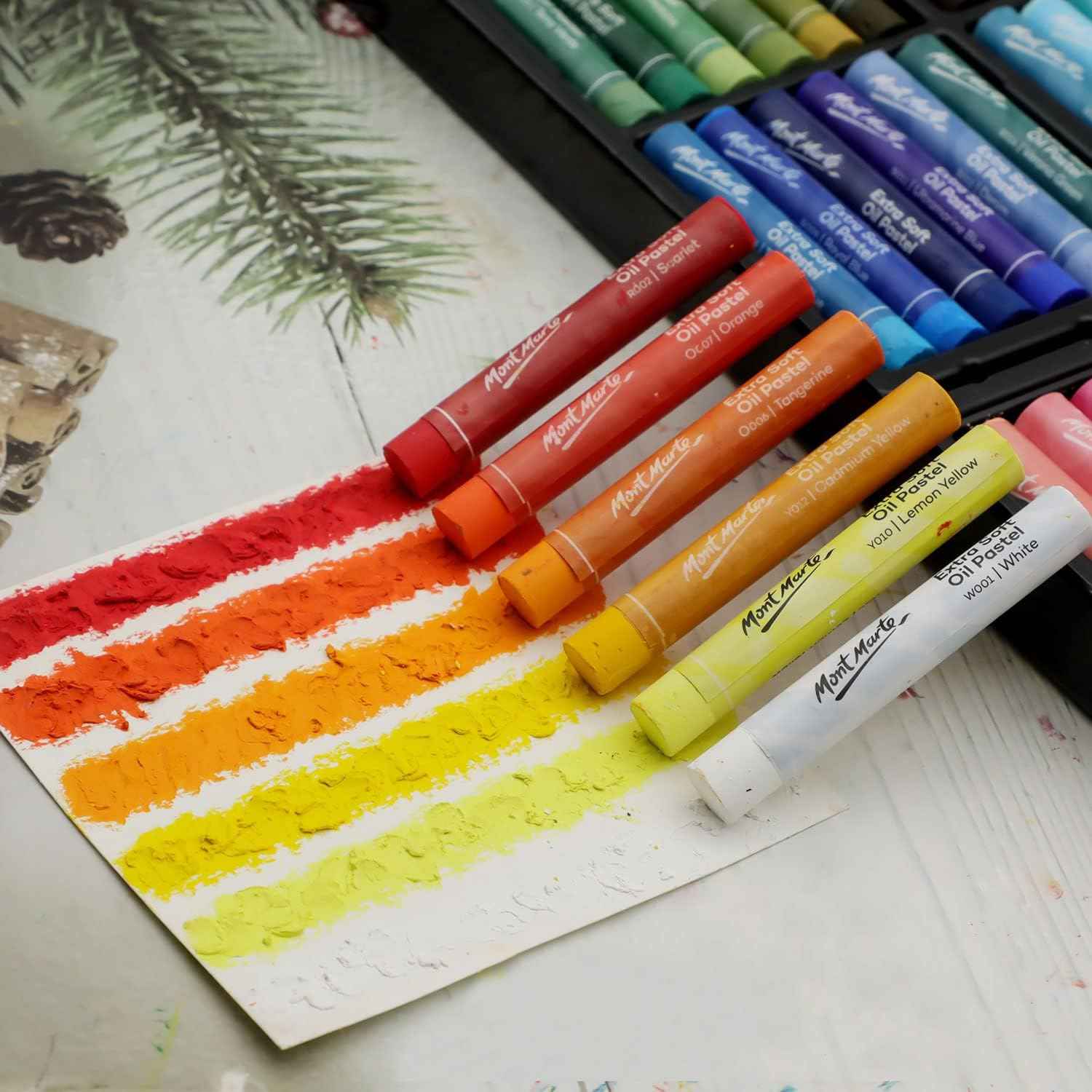 Mont Marte Extra Soft Oil Pastels 72pcs Assorted Bright Colors - TTpen