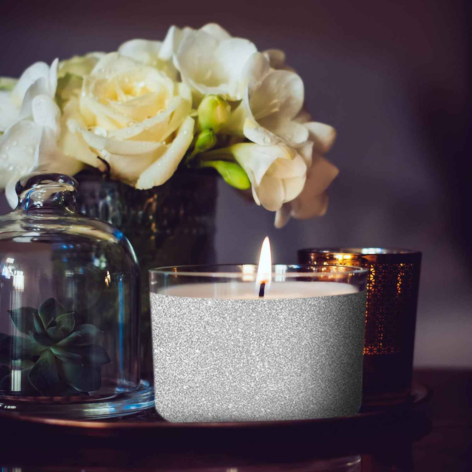 4 Rolls Silver Washi Tape Crafting Glitter Masking Tape - TTpen