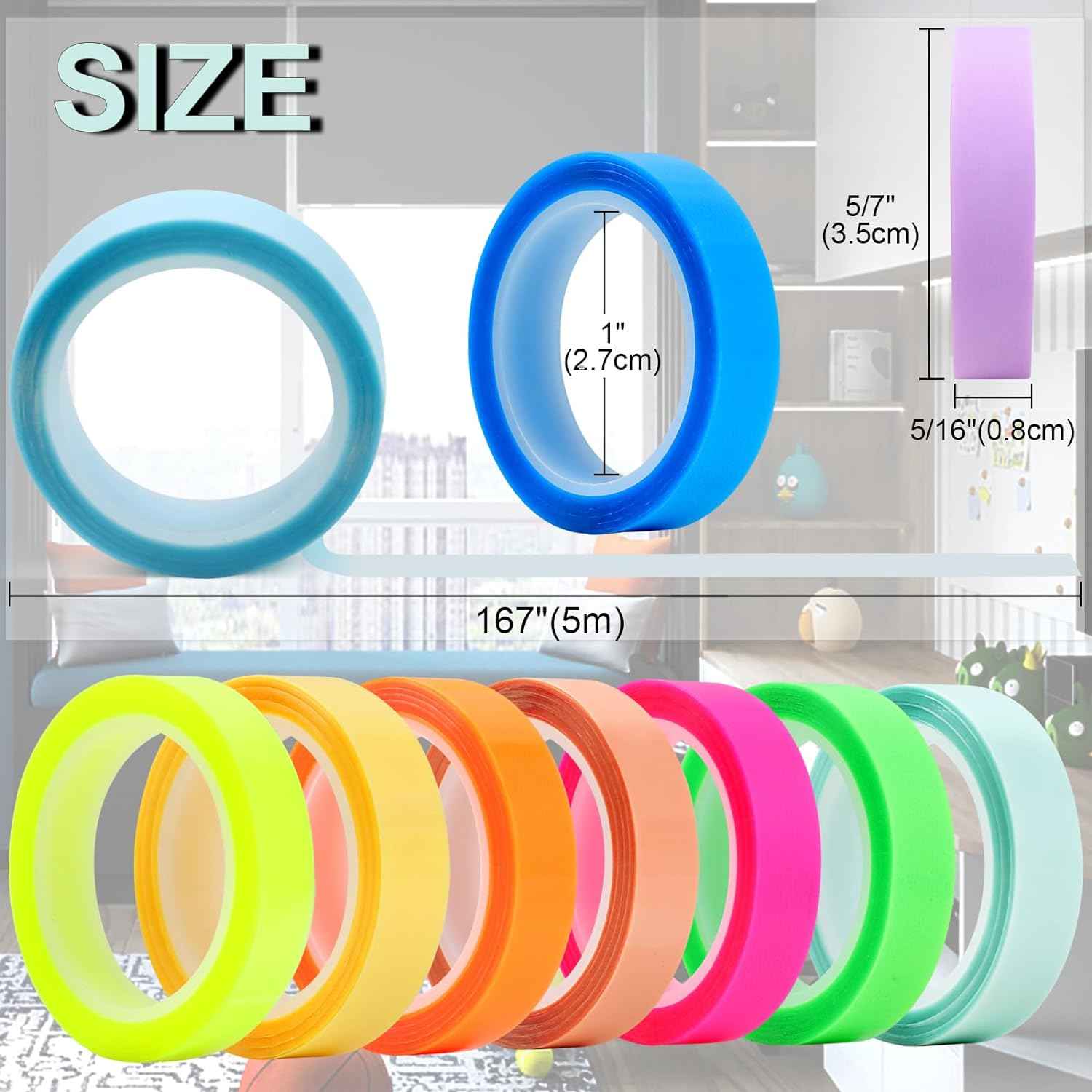 10 Rolls Highlighter Tape Removable for Books Classroom - TTpen