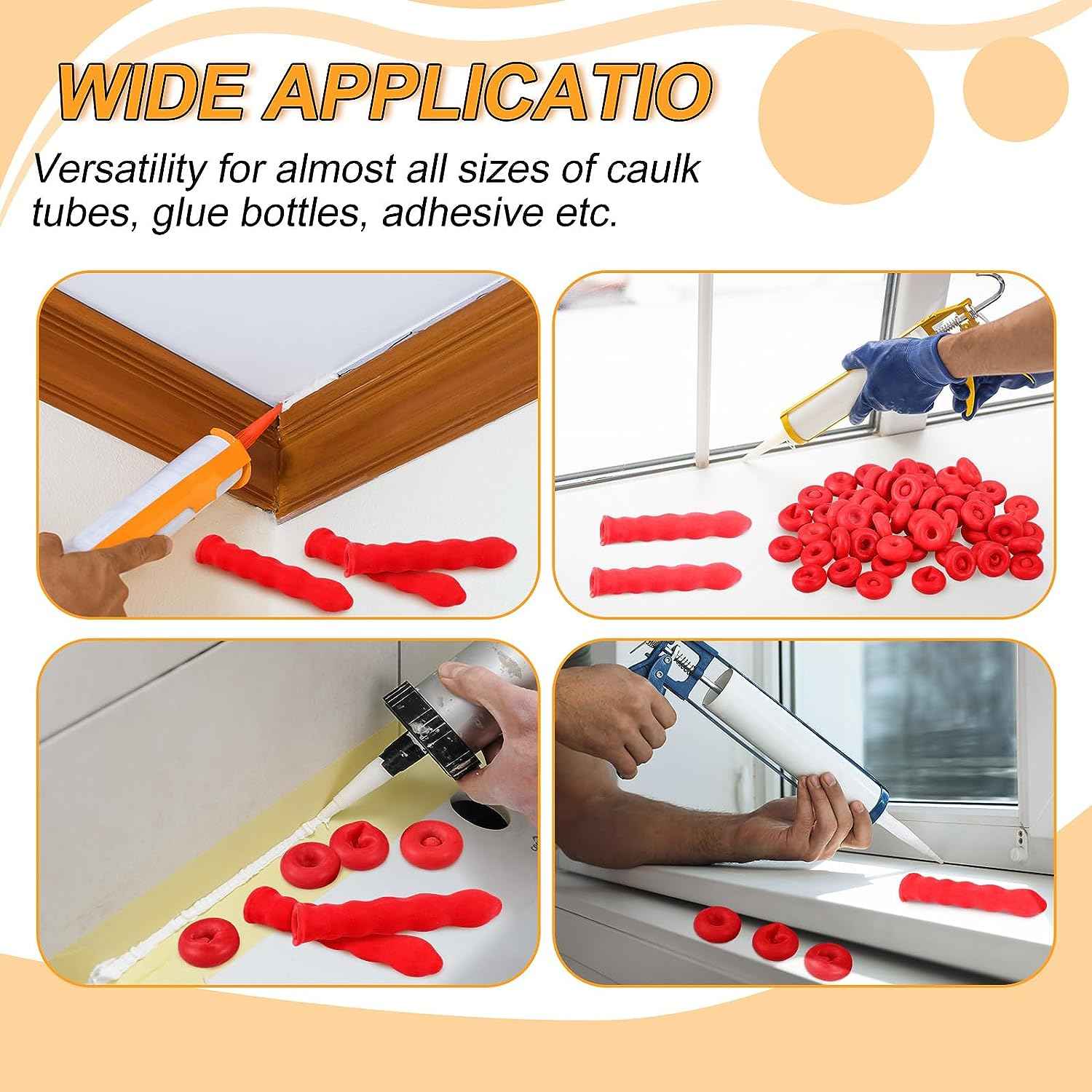 Caulk Saver Caps Caulking Tube Covers for Sealing and Preserving,Red - TTpen
