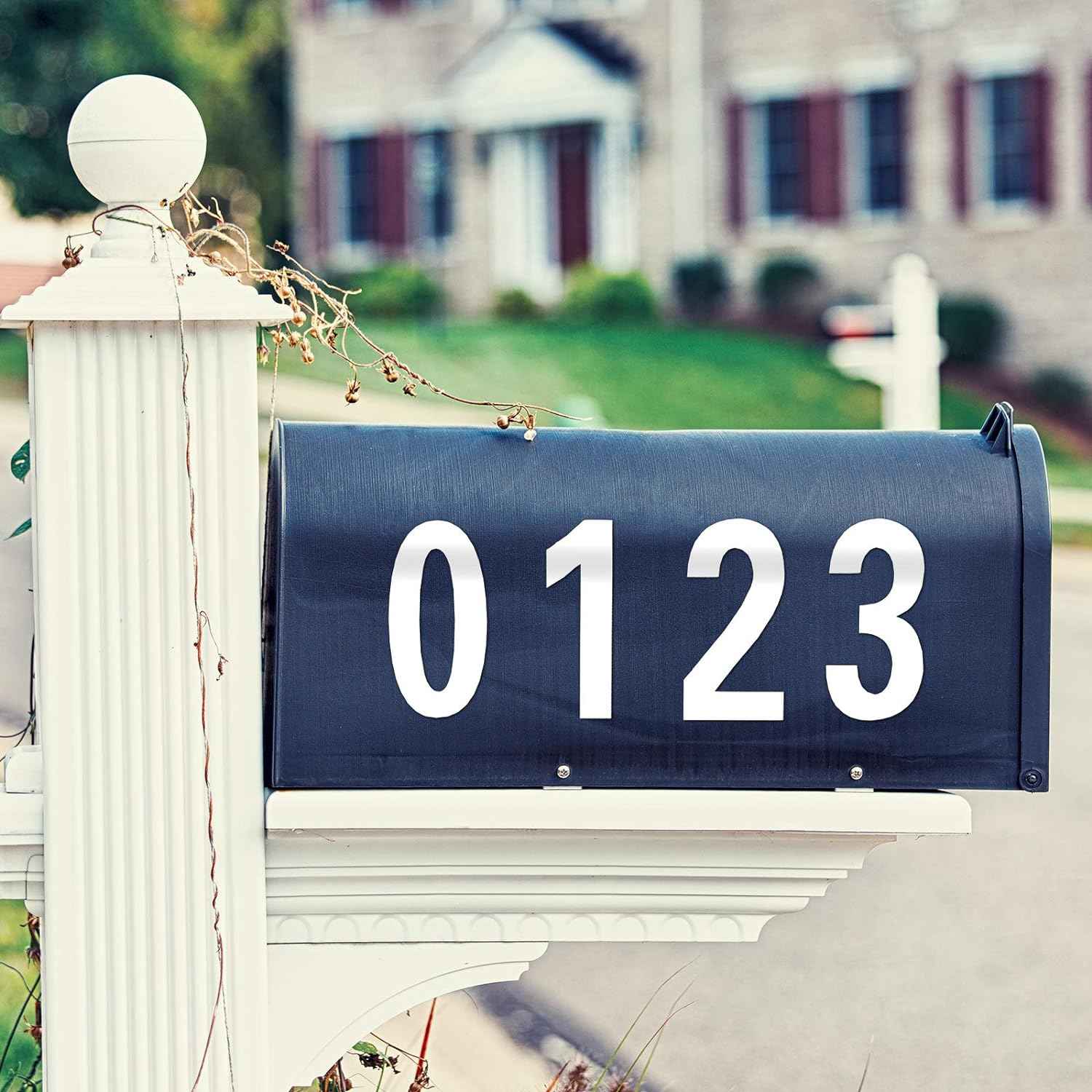 40pcs Mailbox Number 0-9 Sticker Decal Adhesive Silver 3 Inch - TTpen