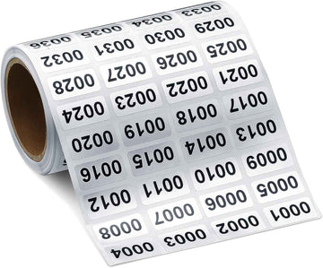 001-2000 Pcs Inventory Number Sticker Labels Self Adhesive Waterproof - TTpen