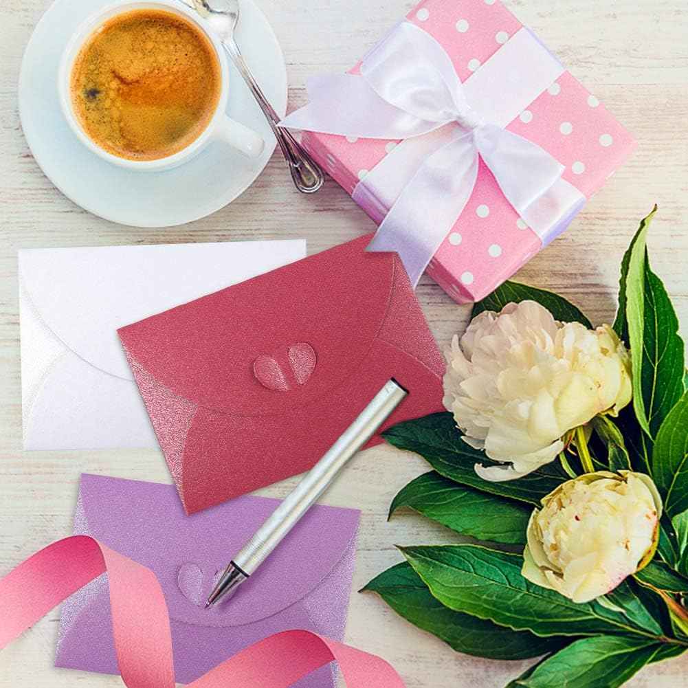 100pcs Mini Christmas Gift Card Envelopes with Heart Shaped Clasp - TTpen