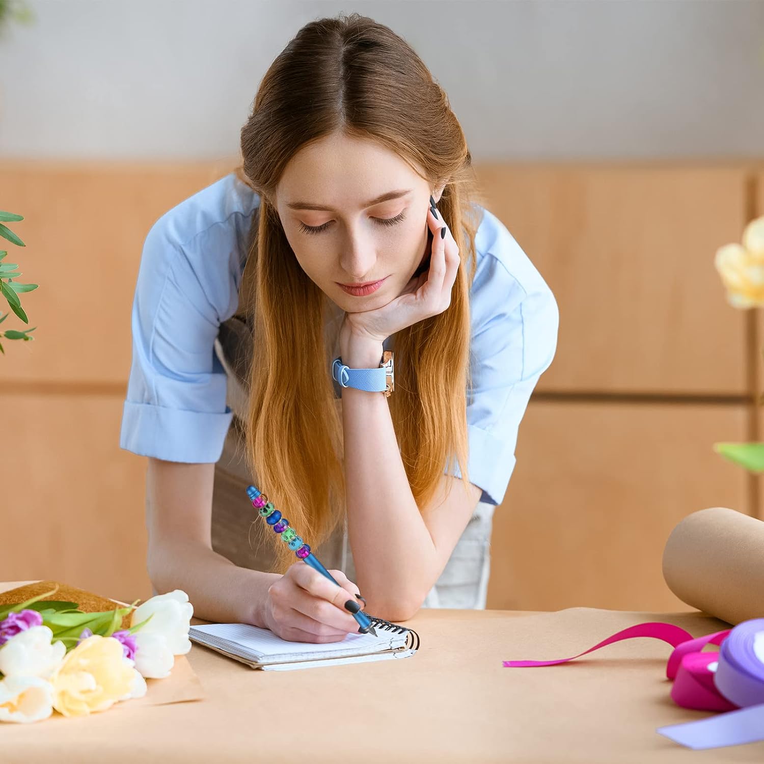 10pcs Metal Beadable Ballpoint Pens Assorted Colors with Refills