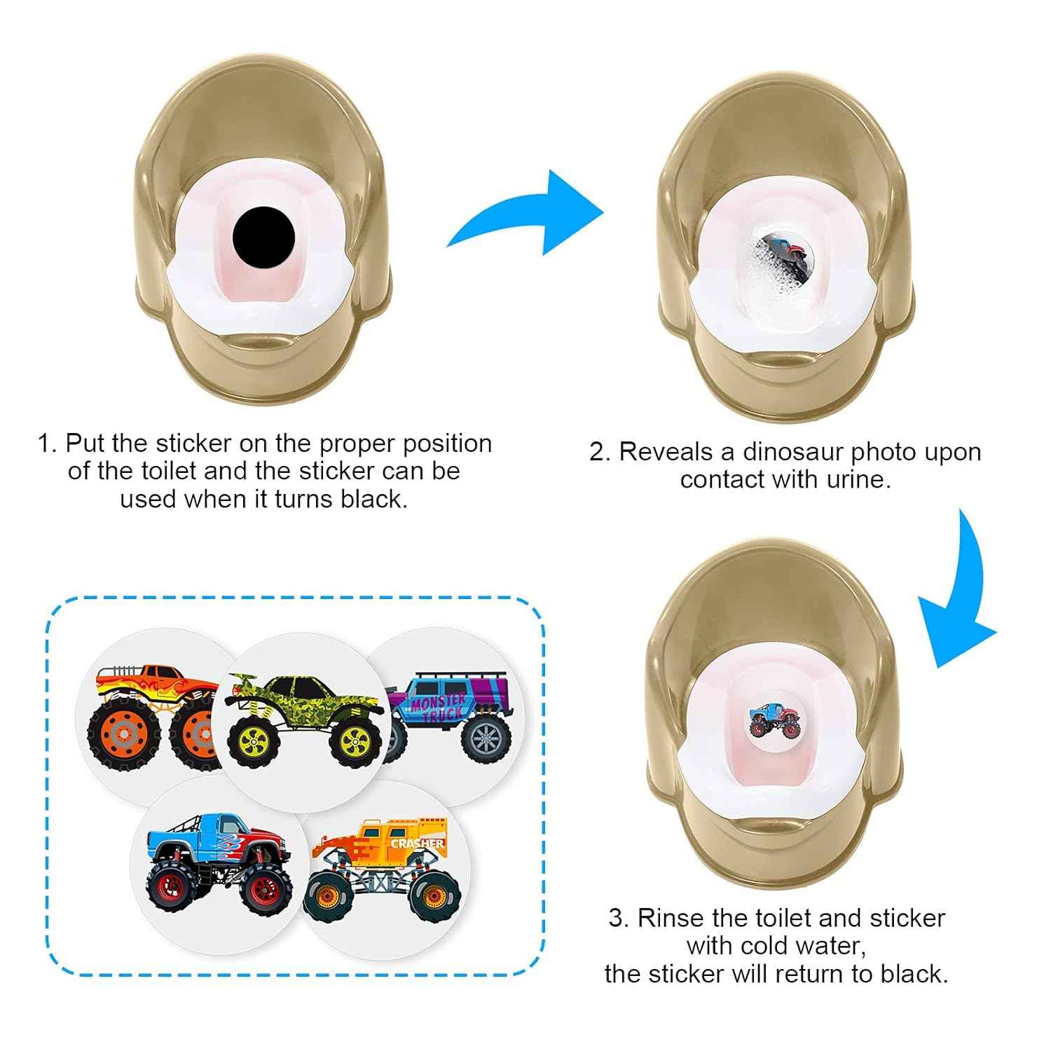 10 Pieces Potty Training Seat Stickers for Boys Toilet Targets - TTpen