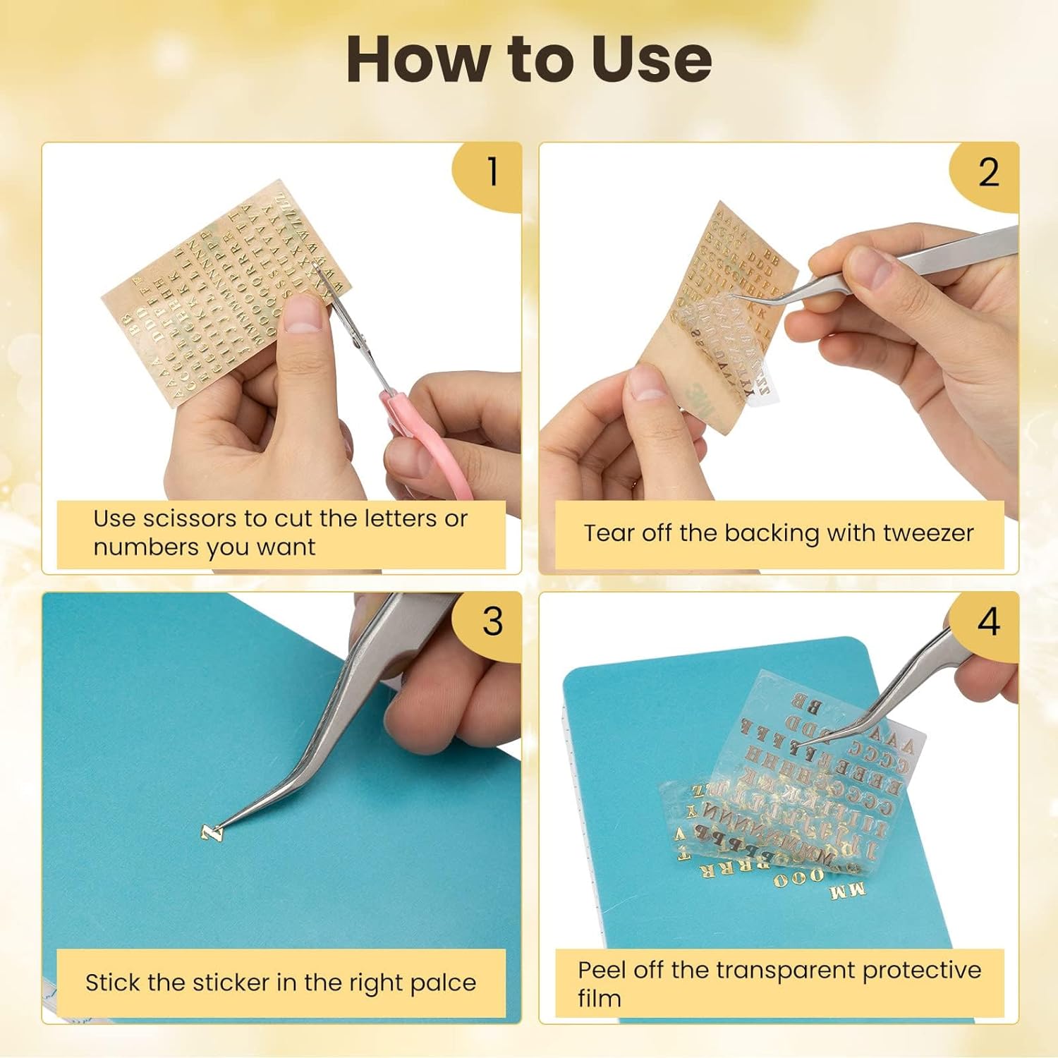 4.5mm Alphabet Number Stickers Self Adhesive 6 Sheets