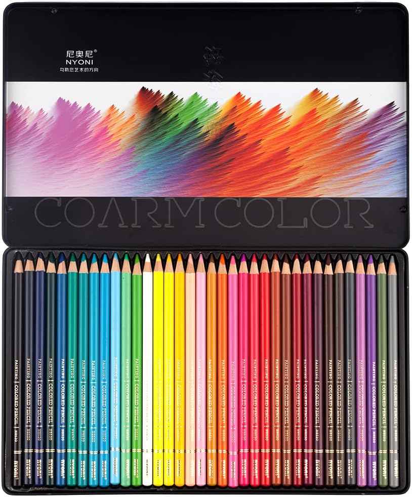 NYONI Professional 36 Colored Drawing Pencils Tin Box - TTpen