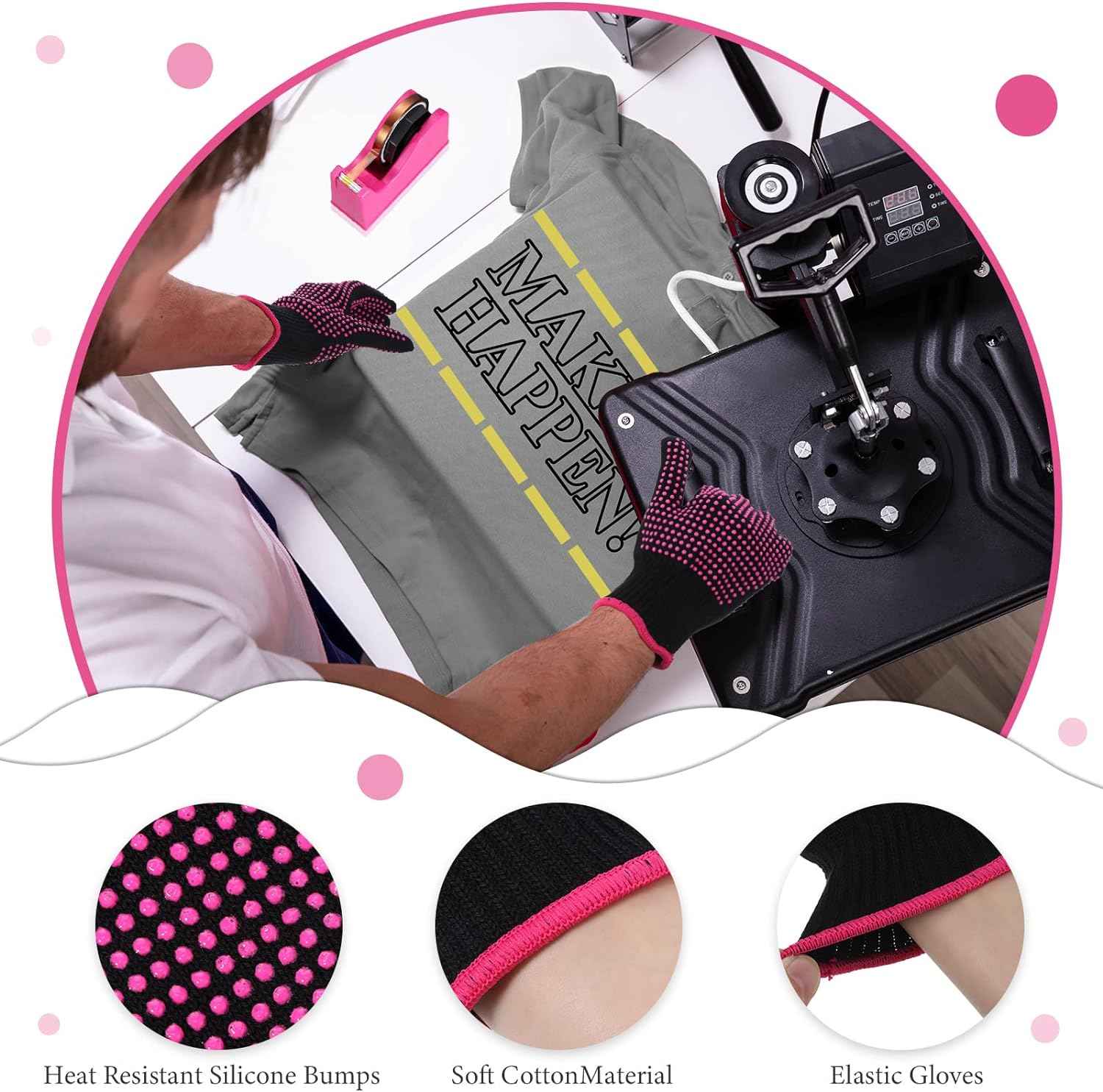 9Pcs Heat Sublimation Tape Dispenser Set with Gloves and Heat Tapes - TTpen