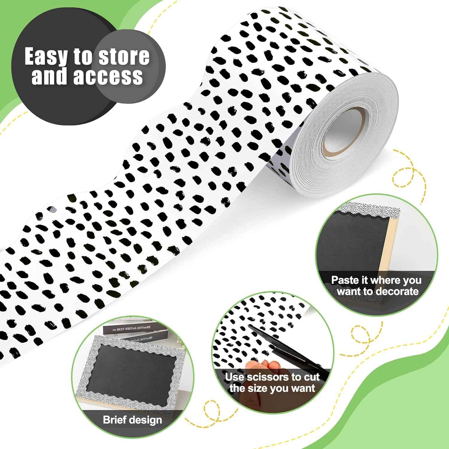 65 Feet Bulletin Board Dots Decorative Trim Borders - TTpen