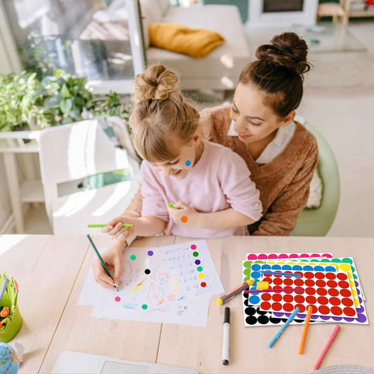 1440PCS 12 Colored Dot Stickers Labels 19mm - TTpen