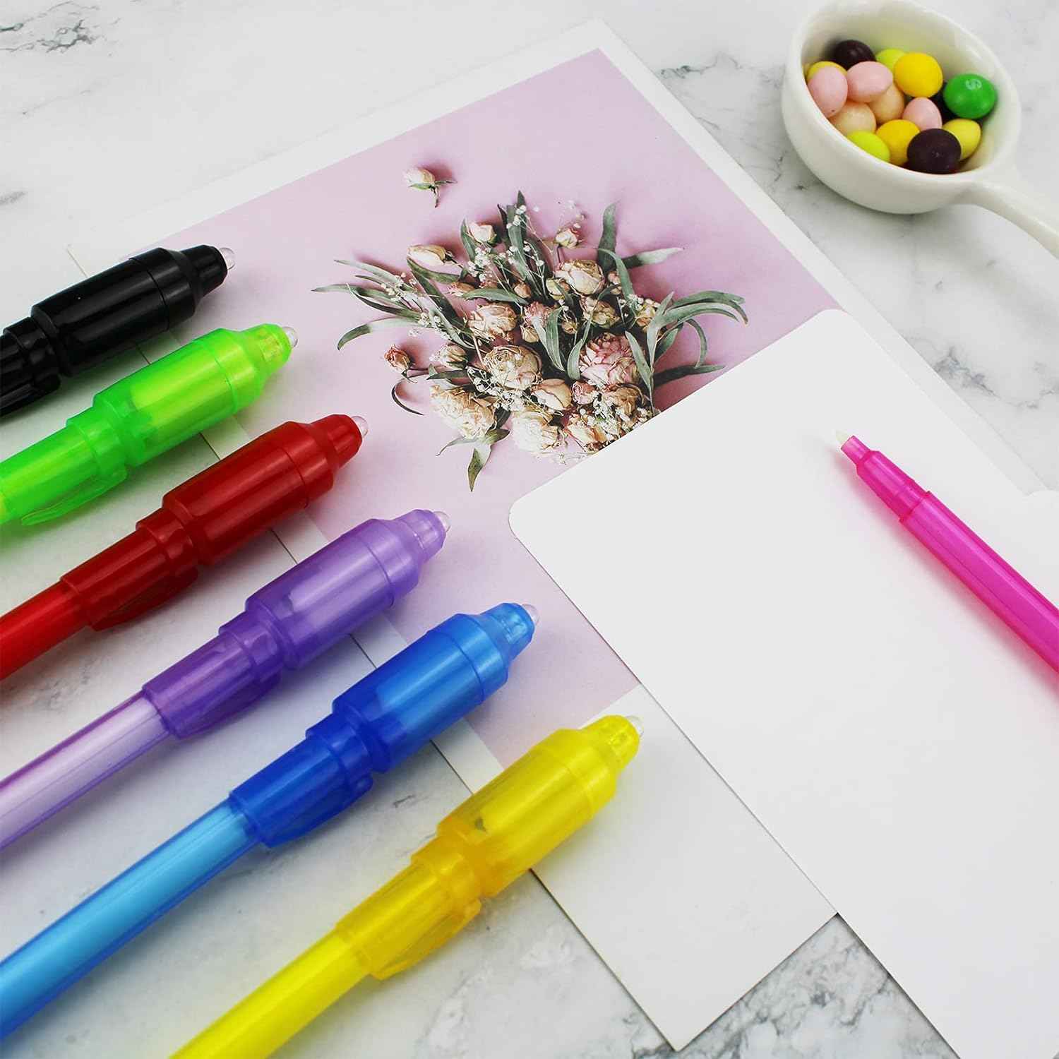 7pcs Invisible Ink Spy Pen with UV Light for Kids Secret Message - TTpen