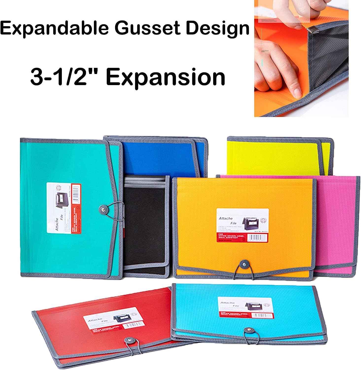 4 Colors Plastic Expanding File Wallet Document Organizer A4 Letter Size - TTpen