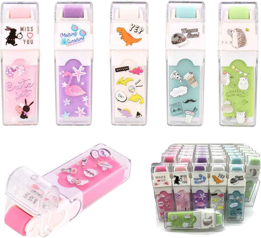 36PCS Cute Animals Pencil Erasers for Kids Drawing - TTpen