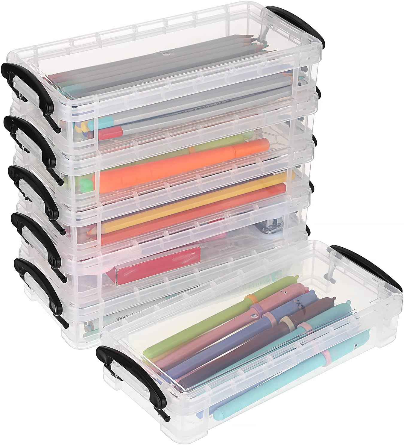 6 Large Capacity Pencil Box,Office Supplies Storage Organizer Box - TTpen
