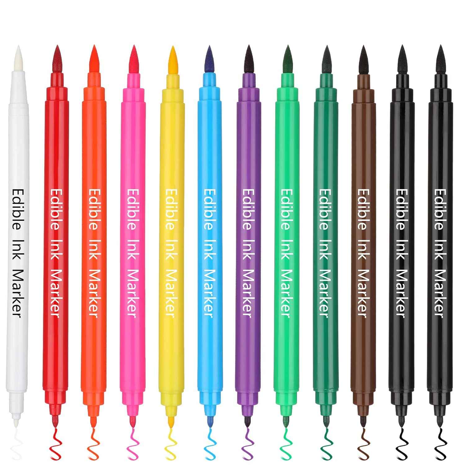 12Pcs Food Coloring Pens Edible Ink Markers Dual Tips - TTpen