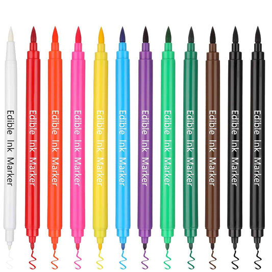 12Pcs Food Coloring Pens Edible Ink Markers Dual Tips - TTpen