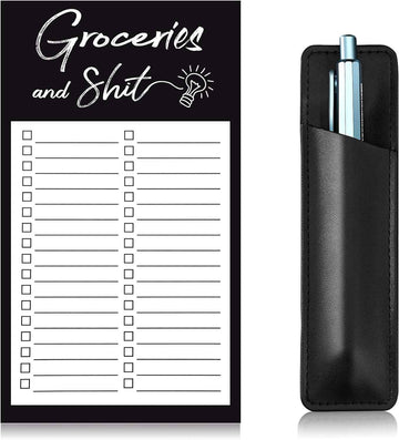 Grocery List Memo Magnet Refrigerator Notepad with 1 Piece Pen Holder - TTpen