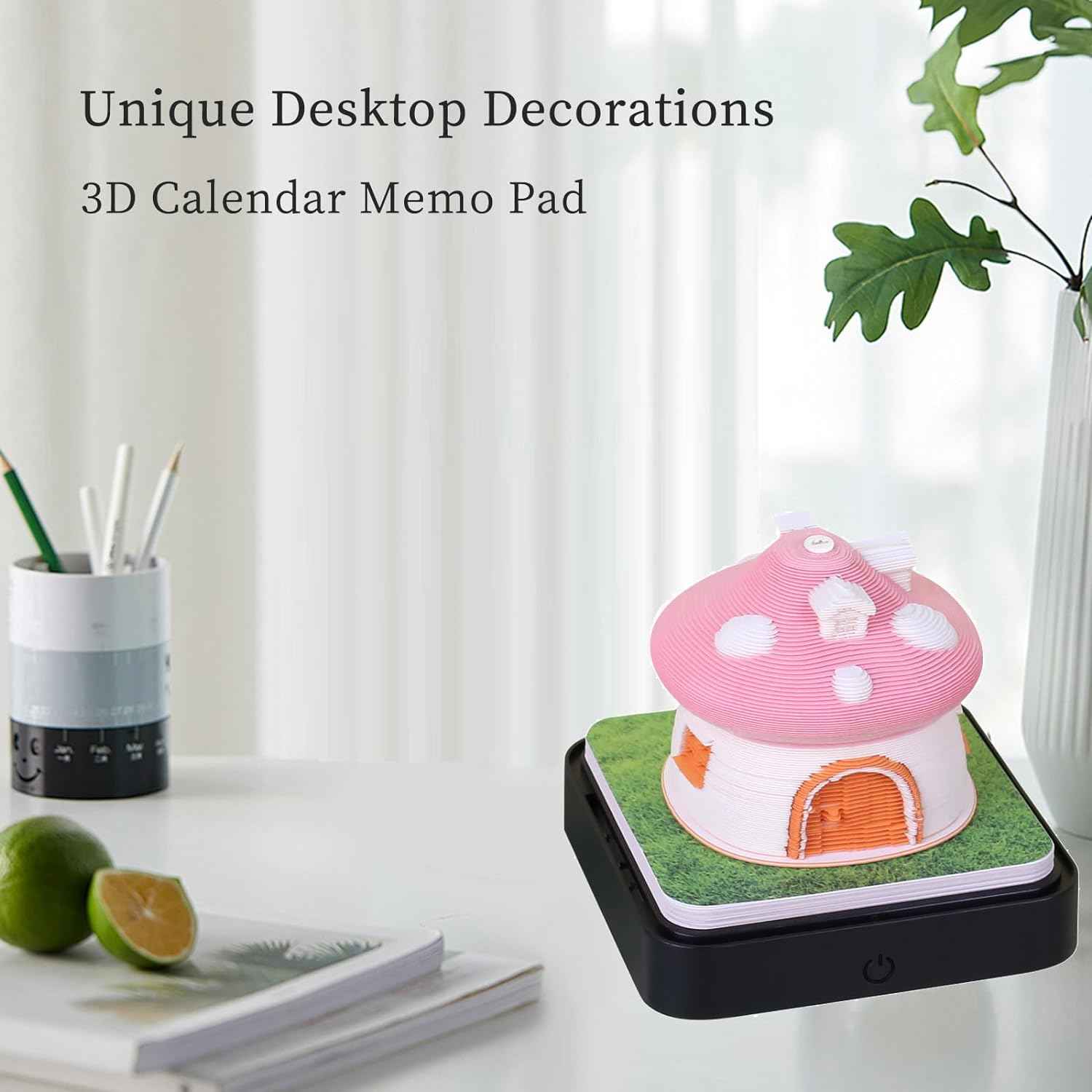 2024 Time Piece Mushroom Calendar Memo Pad with LED Lights - TTpen