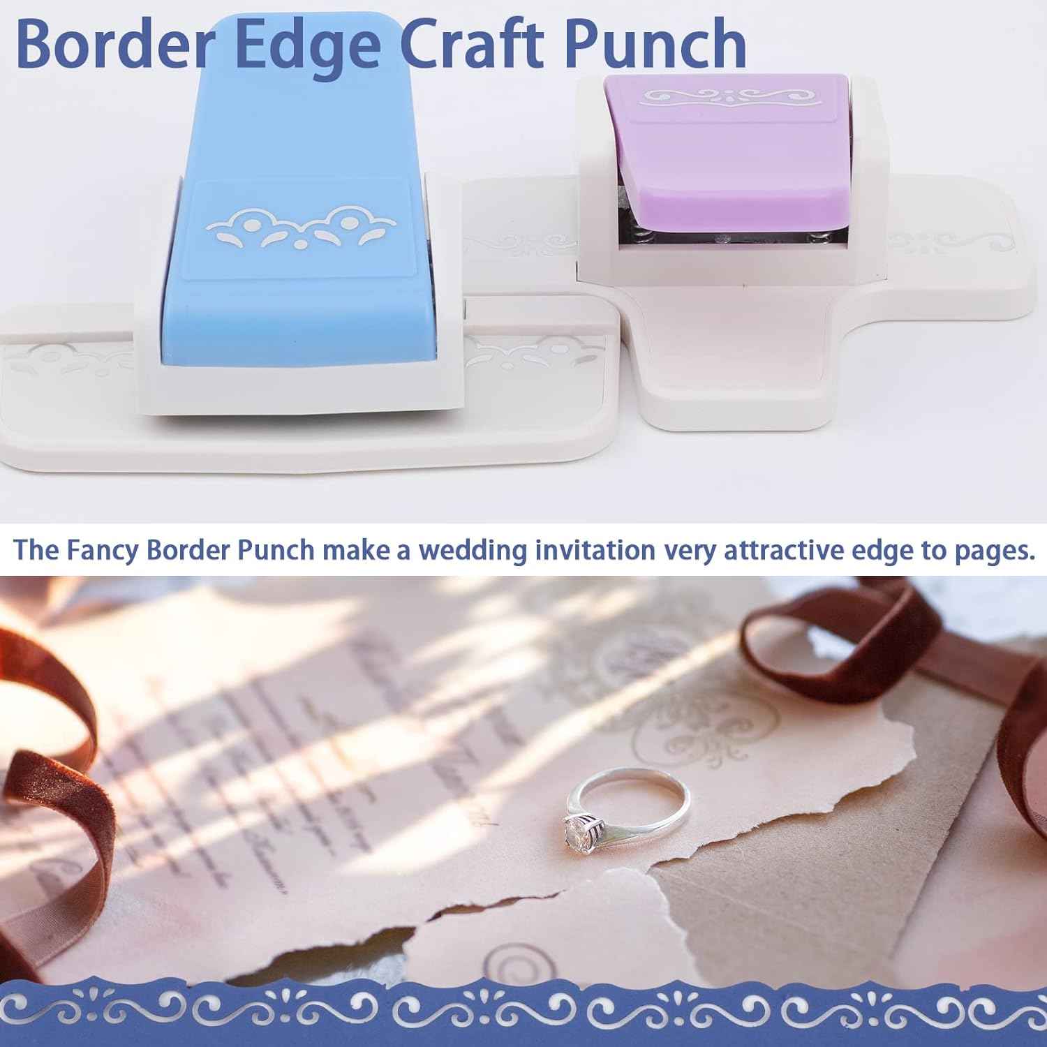 2 Pieces Border Punch for DIY Paper Crafts Scrapbooking Cards - TTpen