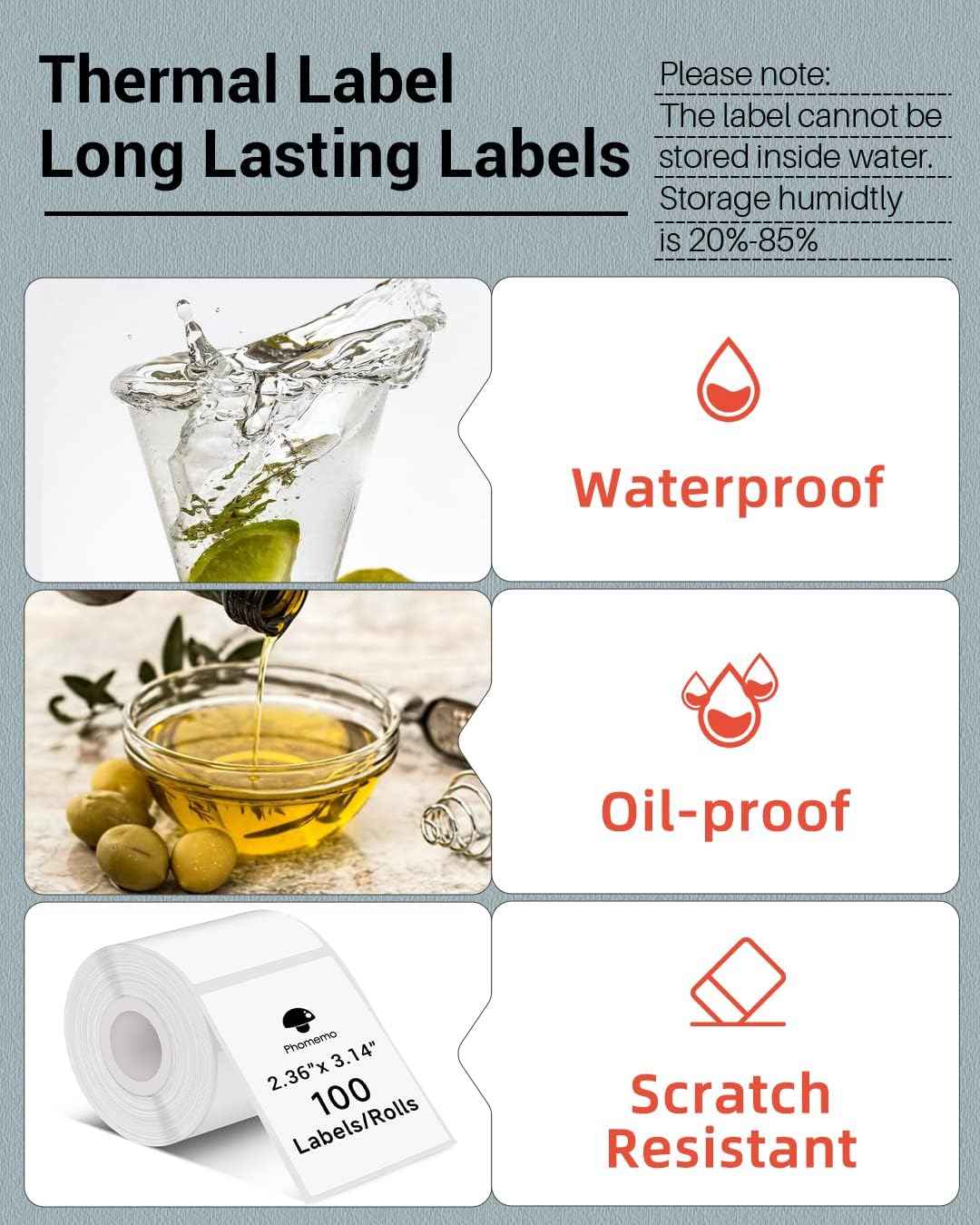 Phomemo Thermal Sticker Labels,60x80mm,for M221/M220/M200 - TTpen